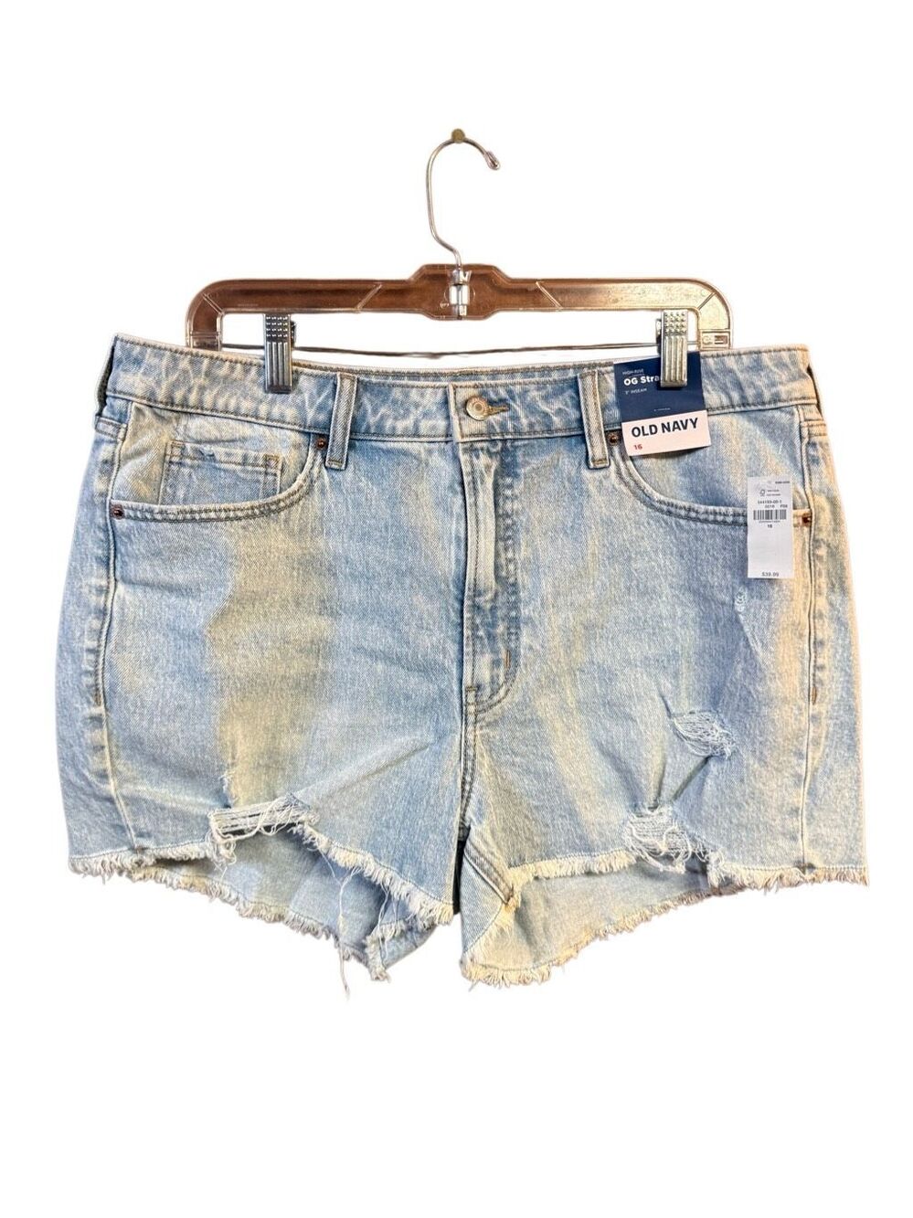 Old Navy High Rise/ cut off Denim Shorts Sz 16 NWT